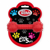 Дентална, гумена играчка за кучета PET NOVA - гиричка със звънче 14см, с аромат на телешко